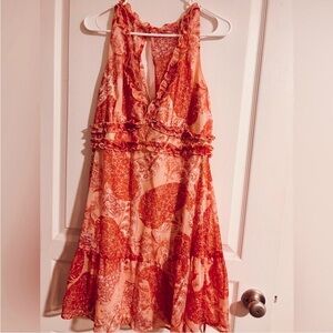 Vibrant pink dress Paisley mini/midi dress. Juniors Size